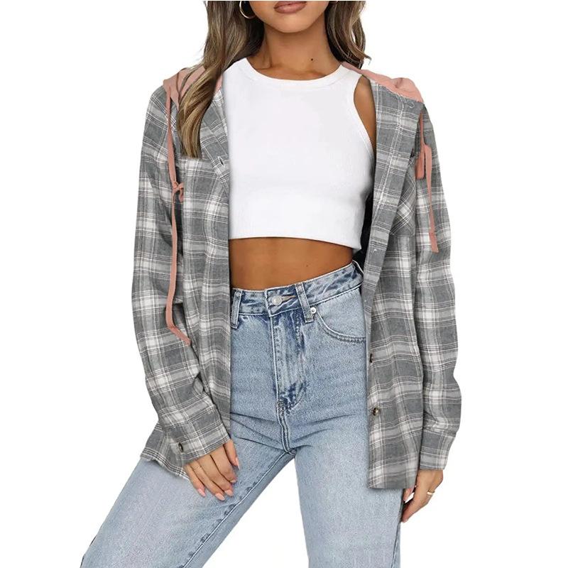 Women's Autumn and Winter Hoodie Breasted Casual Shirt Top