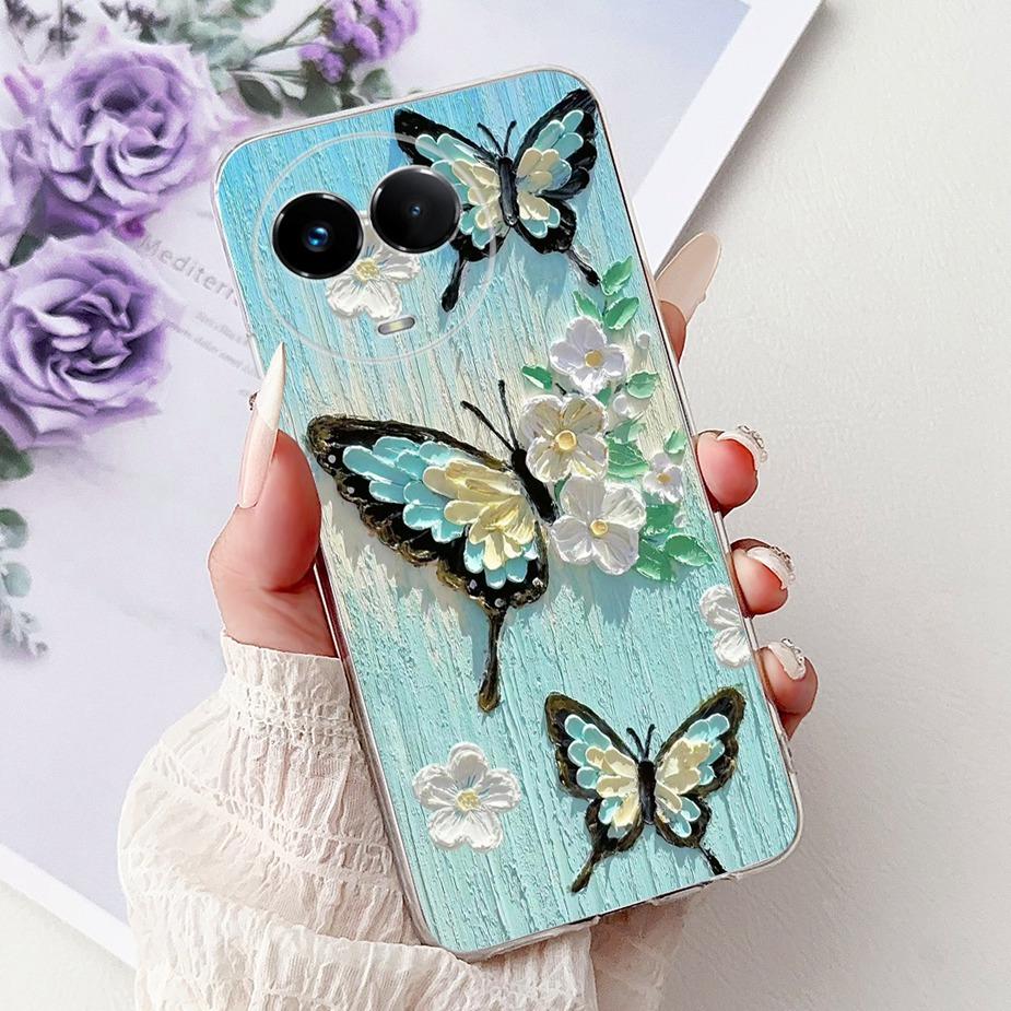 For Realme 11X Case Realme 11 5G RMX3780 Stylish Butterfly Painted Cover Soft Slim Phone Cases For Realme 11X Realme11 5G Bumper