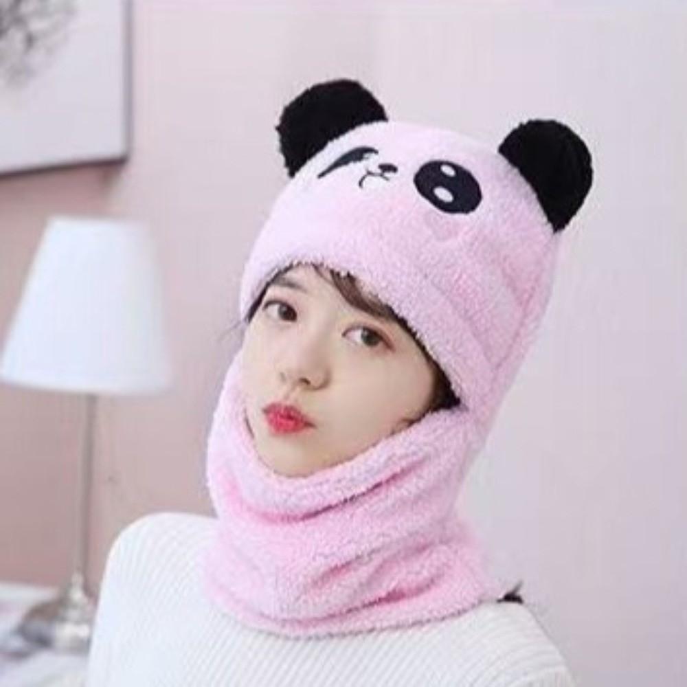 Fleece Children Beanie Caps Cartoon Warm Bonnet Scarf Fashion Kids Plush Hat Toddler