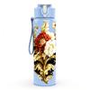 1PC Dried Wheat Floral Bouquet Print 750ml Color Plastic Sports Water Bottle Leakproof Flip Straw Lid Suitable for Sports Office Home Use