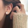 Love Brushed Stud Earrings Female Simple Ins Cold Wind Heart Earrings Autumn and Winter