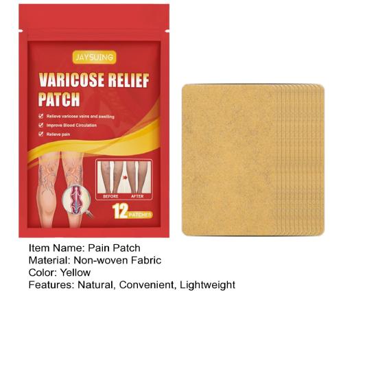 12Pcs/Bag Vessel Blockage Patch Moderate Effective Non-irritating Delicate Texture Eco-friendly Health Care Tool Portable Varicose Relief Care Patch
