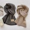 Houndstooth Double-sided Korean Style Knitted Scarf - Unisex Winter Warm Retro Design