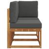 Outdoor Center and Corner Sofa Set 2 Pieces Natural and Anthracite