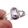 Natural Pink Amethyst Gemstone 925 Solid Sterling Silver Jewelry Ring S.9.5 K2G73