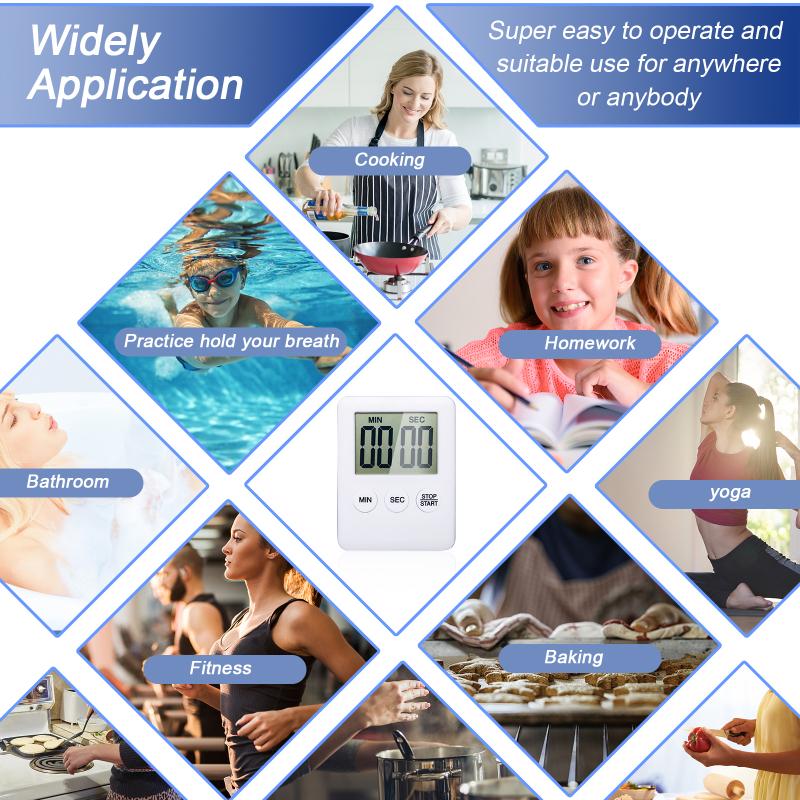 Ультратонкий таймер с ЖК-дисплеем, 4 шт., цифровое напоминание для мини-кухни