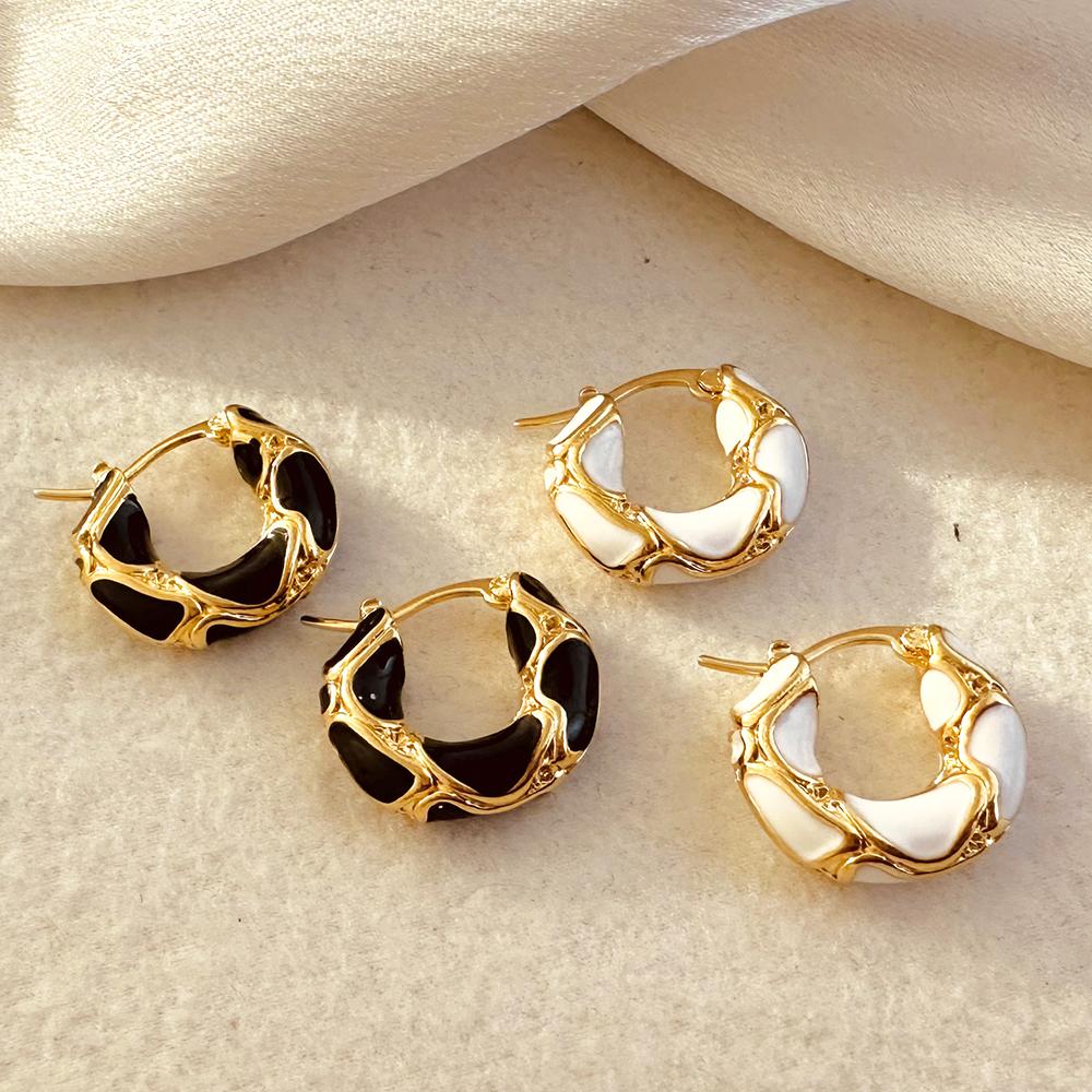 Enamel Hoop Earrings for Women Statement Ear Buckle Creative Jewelry Gifts