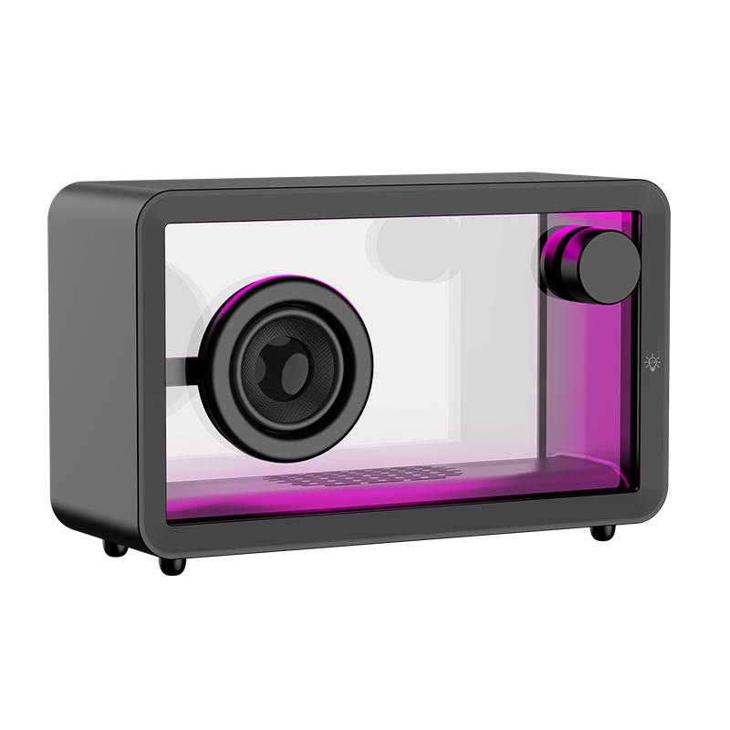Transparent Bluetooth Speaker with Subwoofer,Stylish Desktop Audio for Home and Computer Use,Suitable as a Gift and Room Decor