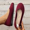 Fashion Round Toe Flats for Women Comfortable Knit Ballet Flat Shoes Casual Slip On Shallow Shoes Office Boat Shoes Plus Size Moccasins