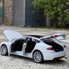 1:32 Tesla Model S Model 3 Alloy Car Model Diecast Metal Toy Car Vehicles Model Simulation Sound Light Collection Gift