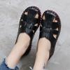 Fashion Genuine Leather Women Flats Hollow Woman Shoes Summer Women's Loafers Breathable Beach Female Sandals Big Size 35-422024