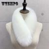 Зимний шарф из искусственного меха, универсальный однотонный меховой воротник из лисьего меха, женский утепленный шарф-нагрудник