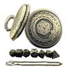 Bronze Pocket Watch with Smallest Metal Set Micro Dices Set Pocket Watch Case Suitable for Tabletop RPG and Board Games