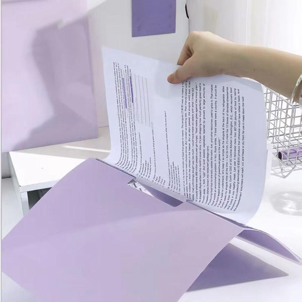 5Pcs Waterproof A4 File Folder Gradient Design Test Paper Storage Clip Document Container Contract