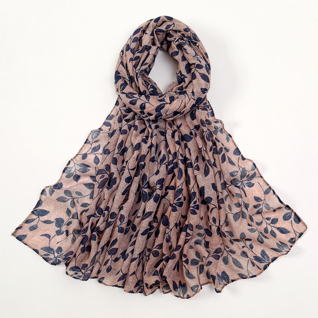 New Thin Scarf Women Girls Floral Leaf Print Scarves Soft Sunscreen Outdoor Breathable Shawl Spring Summer Female Wrap Shawls