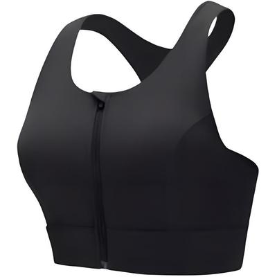 Серия Training, однотонный облегающий спортивный бюстгальтер с застежкой-молнией спереди, женское нижнее белье, темно-серый 962447101-3