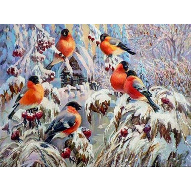 5D алмазная картина животные птицы зимний пейзаж полная дрель квадратная алмазная вышивка мозаика картина из стразов домашний декор