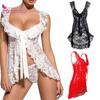Lace Lingerie Sexy Hot Erotic Sexy Perspective Babydoll Sleepwear Lace Open Front Top G-string Erotic Underwear