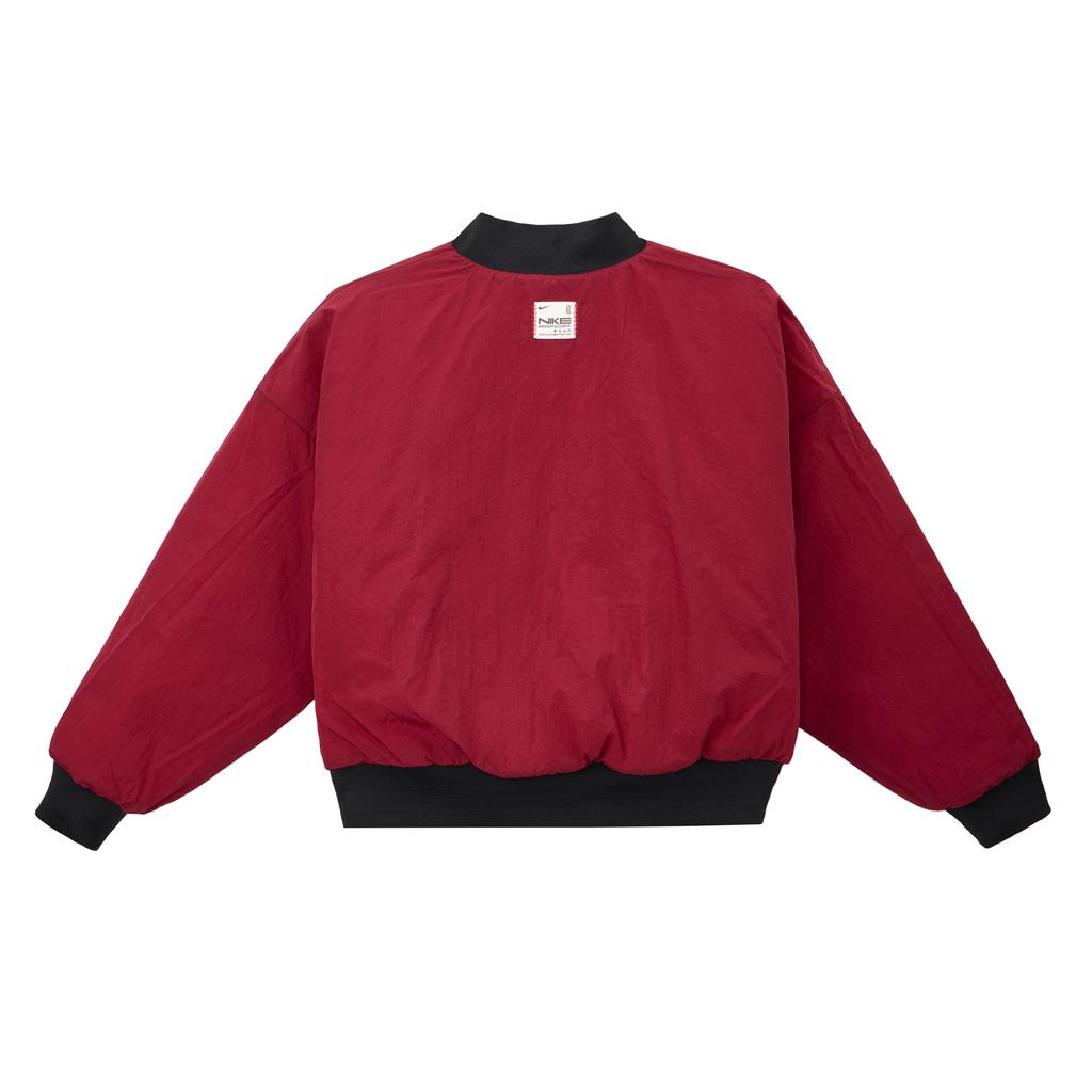 Nike Год Змеи Лимитированная серия CNY Ветрозащитная Повседневная Толстая Теплая Двусторонняя Куртка Женские куртки Черный Красный HV8469010