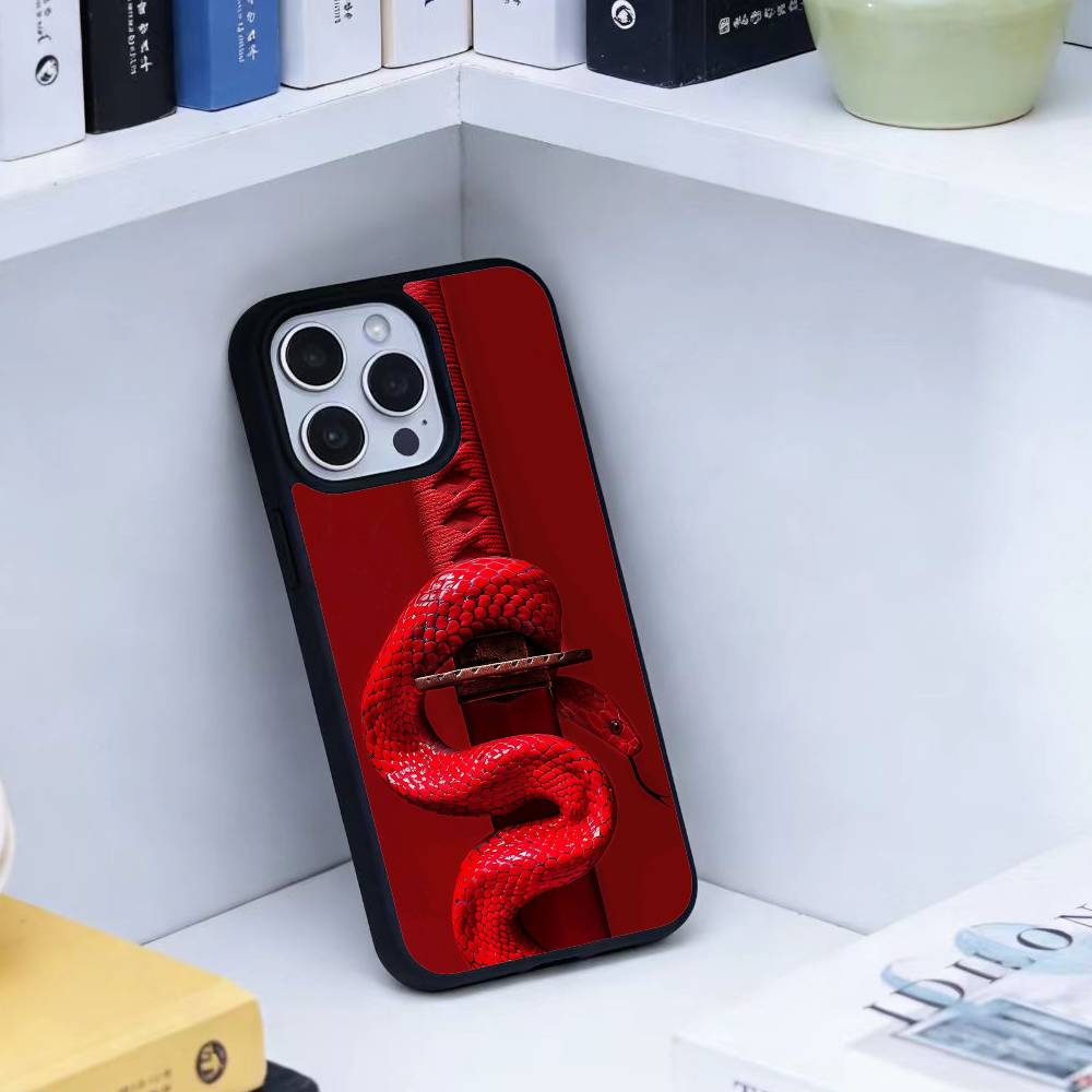 Классический чехол для телефона со змеей для iPhone 17, 16, 15, 14, 13, Pro, Max, Plus, Магнитный для беспроводной зарядки Magsafe
