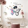 2 Pcs Wall Sticker Butterfly English Slogan Girl Flower Wall Sticker Paper Living Room Decoration Self Adhesive
