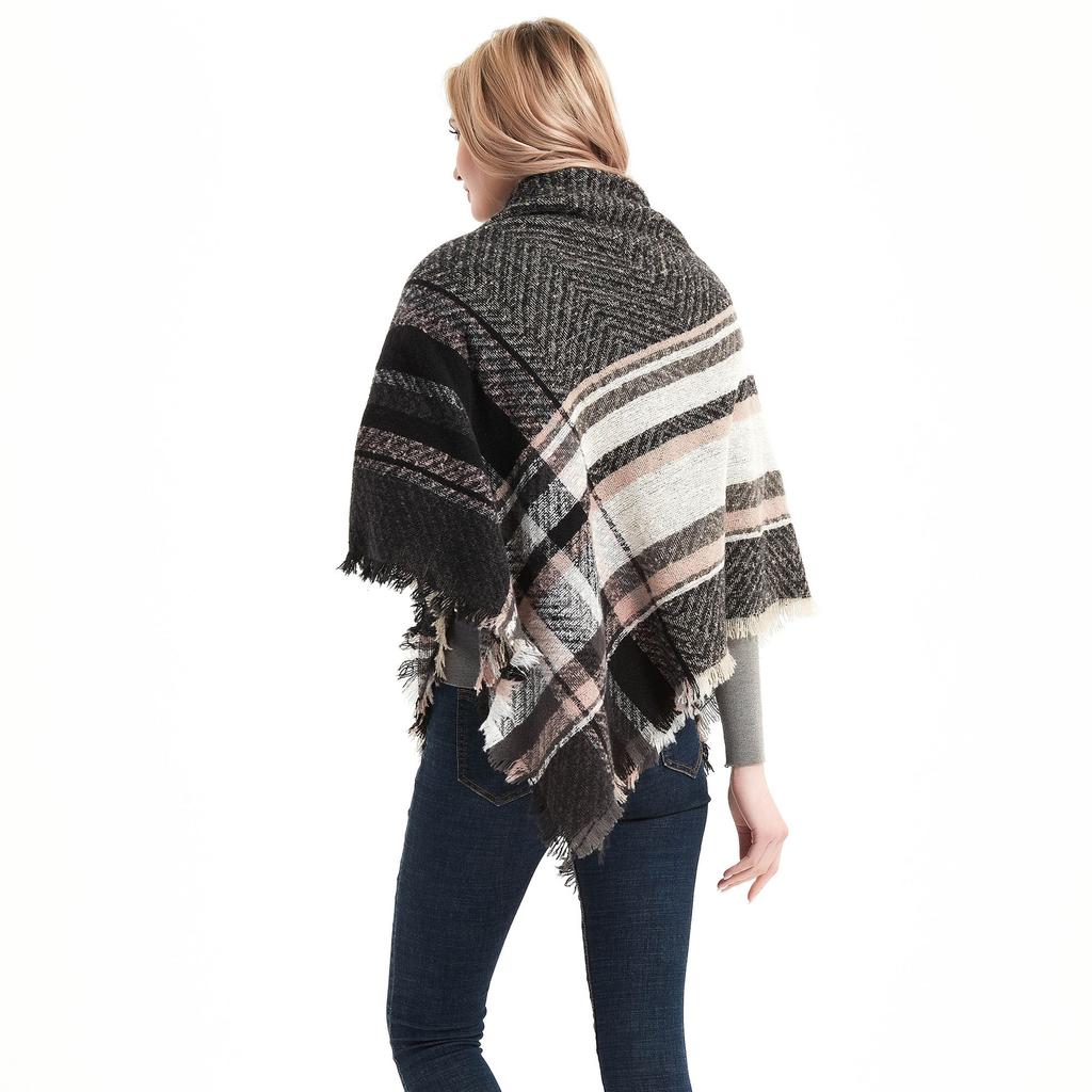 Женский шарф осень и зима новый колючая шерсть полиэстер утолщенный шарф с узором «елочка» женский квадратный шарф