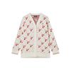 All Over Print Casual Open Front Long Sleeve Sweater Women Sweater Legendary-Red F11W341407F-RD