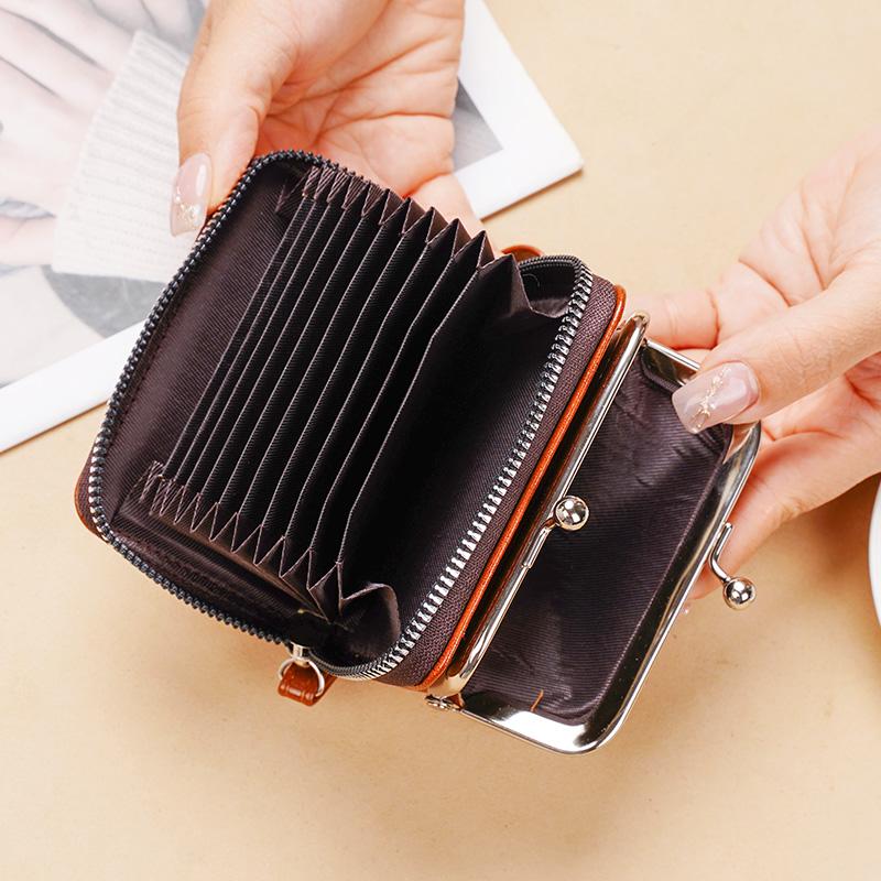 New Change Card Holder Cross-Border Supply Women Buckle Coin Purse 4-Inch Zip-up Clip Clutch