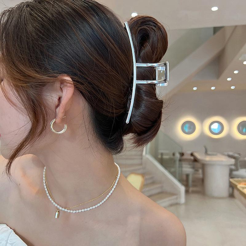 Большой зажим для волос, женский летний металлический коготь для волос, зажим в форме акулы, головной убор, заколка для волос, 14 см, большие шпильки для девочек, металлические аксессуары для волос, орнамент, заколки для волос