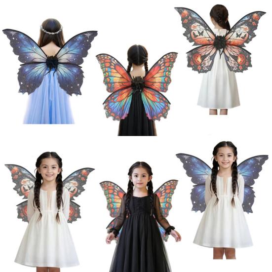 Butterfly Fairy Wings for Adult Women Elf Princess Dress-Up Costume Angel Cosplay Accessory for Halloween Parties Stage Performances
