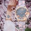 Women Creative Flower Watches Ladies Fashion Casual Leather Quartz Wristwatches Gift Clock