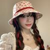 Female Floral Tie Fisherman Hat Spring and Summer Bucket Hat Large Brim Sun Shading and Sun Protection