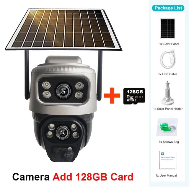 WiFi Solar IP Outdoor Dual Lens PTZ Low Powered Video Camera PIR Motion Detect Security Protection CCTV Surveillance Cam