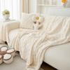 Чехол на диван, ткань, зимнее плюшевое полотенце для дивана, новое кремовое ветрозащитное одеяло для дивана с защитой от кошек