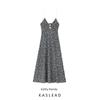 Kaslead New Women Clothes Western Style Fashion Simple Flower Print Midi Dress 8346774
