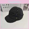 Vintage Striped Beret Hat For Women Spring Autumn Breathable Sun Protection Fashion Accessory