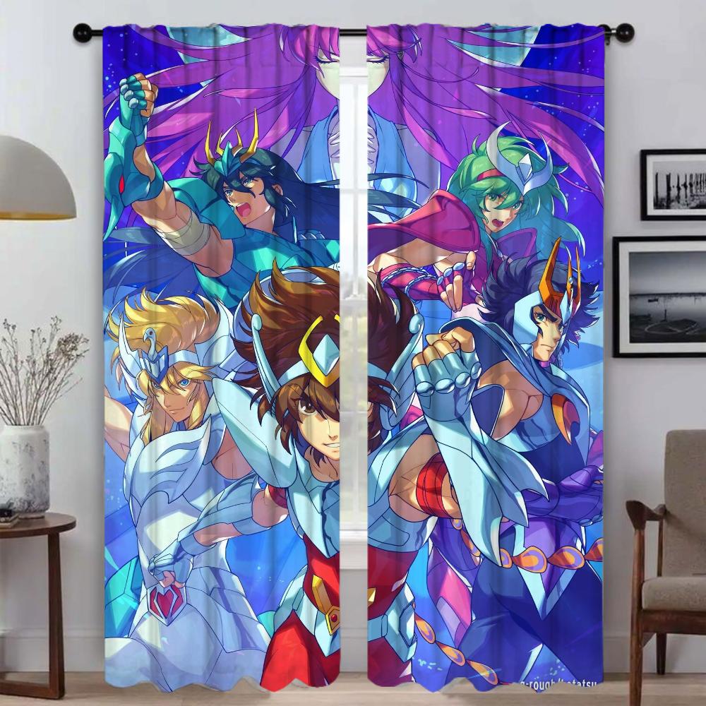 Светонепроницаемая штора Saint Seiya для комнаты 2 панели тюль для спальни современные шторы для гостиной украшение на Хэллоуин для дома