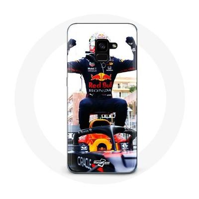 Coque Pour Samsung Galaxy A8 Plus Formule 1 Max Verstappen Pilote Automobile F1 Noir Rouge Et Jaune