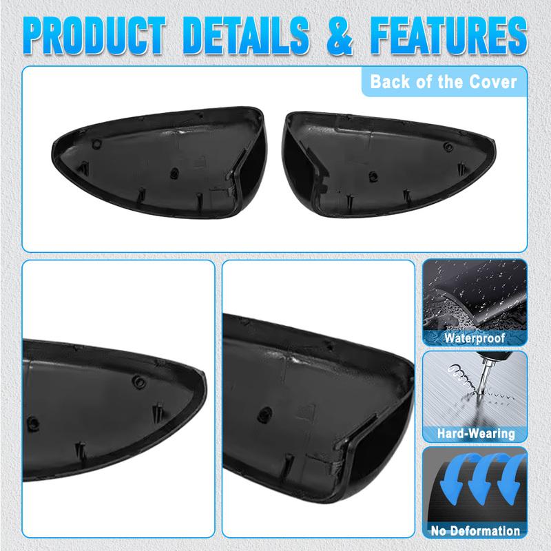 2pcs Glossy Black Rearview Mirrors Cover for Chevrolet Cruze 2009 2010 2011 2012 2013 2014 2015 ABS Side Rear View Mirror Caps
