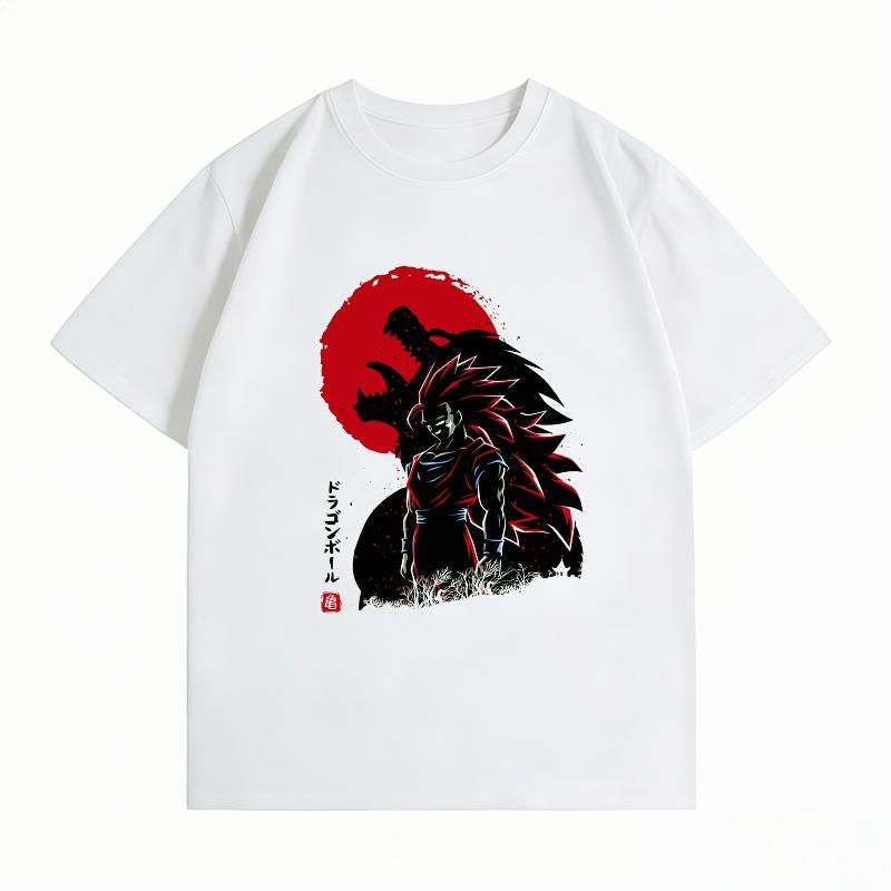 Dragon Ball Goku Super Saiyan 4 Japanese Style Print Tshirt Casual Short Sleeve Cotton Anime Streetwear Unisexs Tshirt