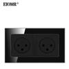 EIOMR Черное Хрустальное Стекло Израиль USB Type-C Зарядная Настенная Розетка, AC 230V 16A ТВ Телефон Звонок Выключатель Света Израиль Домашняя Розетка