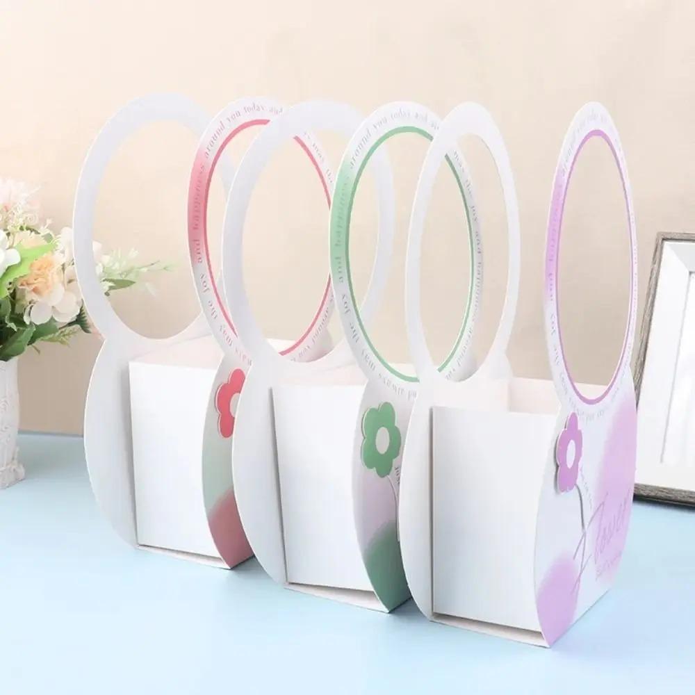 2pcs Foldable Handheld Flower Box Paper Gift Packaging Boxes Flower Arrangement Box  Room Decor