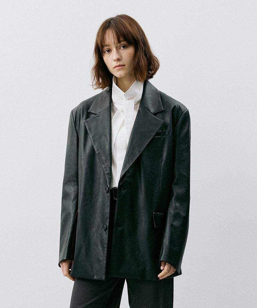 L'Emto Leather Blazer