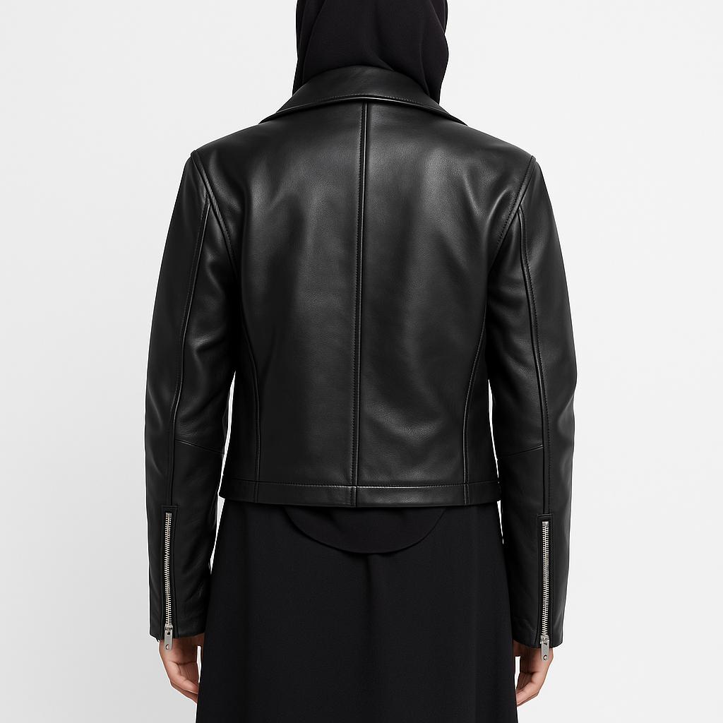 NOORA Женская кожаная куртка байкера в западном стиле