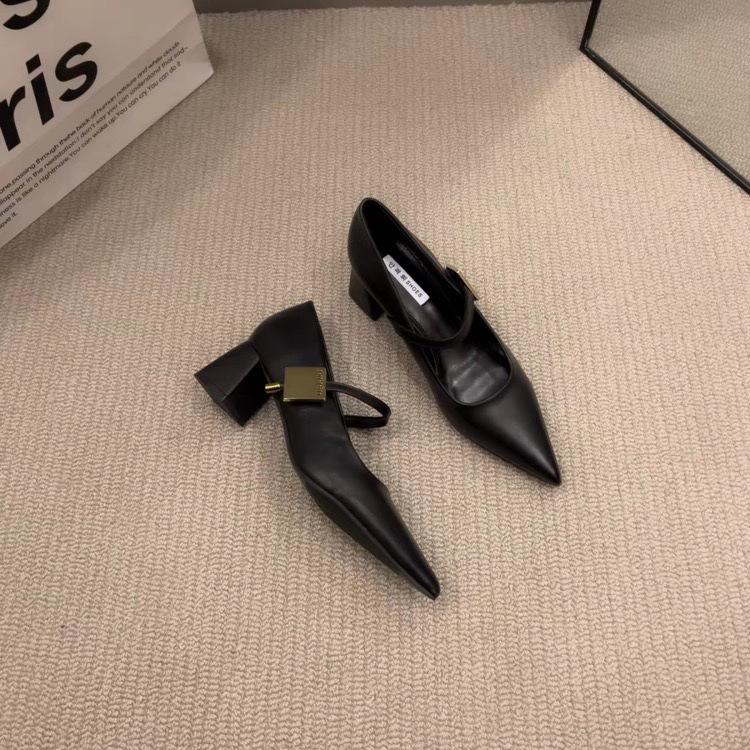 Spring and Autumn 2025 sub thick heel pointed single shoes women's retro French temperament high heels Mary Jane shoes new sense