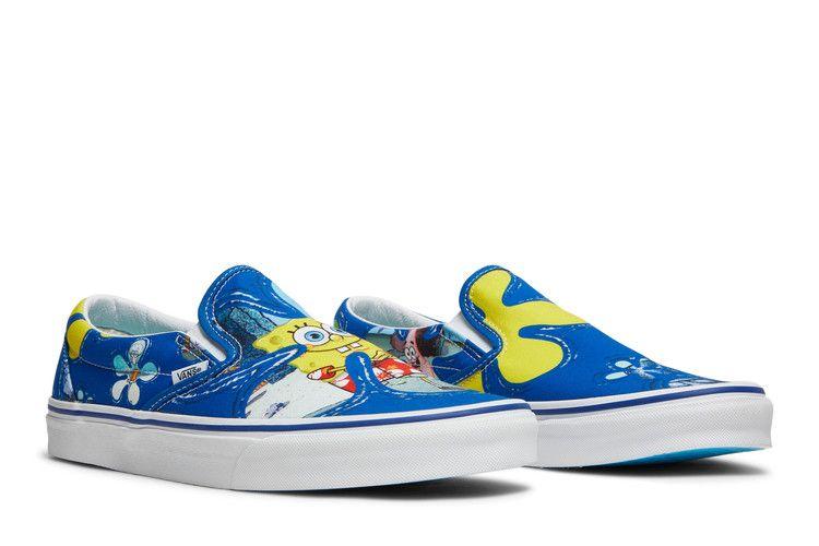 Мужские кеды Vans Classic Slip-On Губка Боб Квадратные Штаны Aloha Blue/Multi-Color