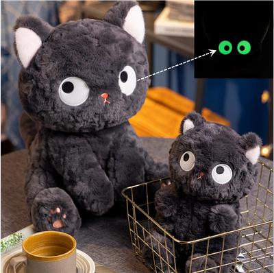 НОВАЯ плюшевая игрушка кошка, милая мягкая игрушка, подушка для кошки, кукла со светящимися в темноте глазами, подарок на Хэллоуин, подарок на день рождения для детей