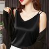 Camisole Top V-neck Sleeveless Colorfast Breathable Anti-pilling Workwear Polyester Women's Solid