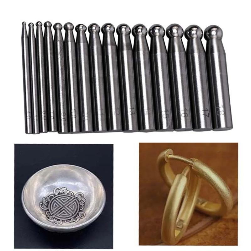 Портативный набор стальных пробойников 15/17 шт. Аксессуары для изготовления ювелирных изделий С коробкой для хранения