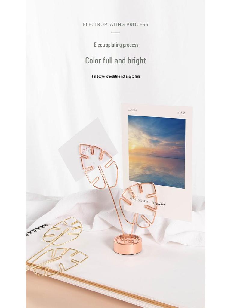 Держатель для фото и карточек в виде листа монстеры, настольное украшение